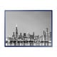 preview thumbnail 10 of 10, Designart "Chicago Skyline at Night Black and White" Cityscape Framed Canvas Print