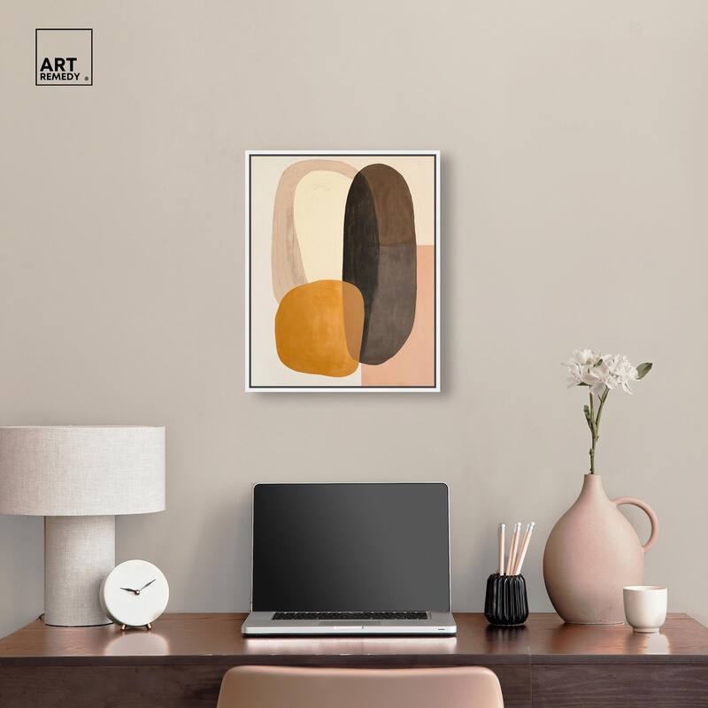 Burnt Ochre Orbit Canvas by Art Remedy
