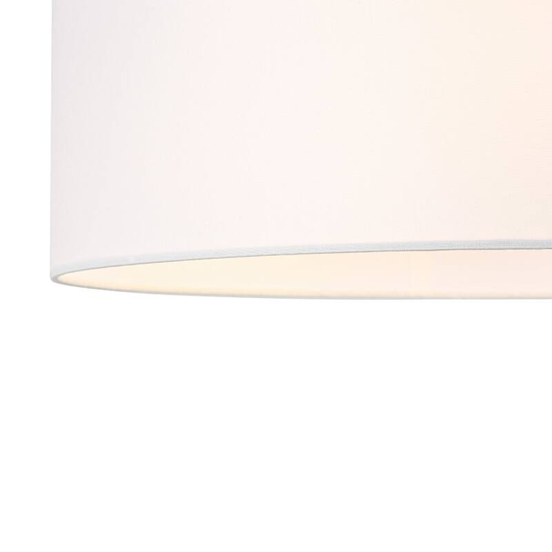 Versatile 3-Light Large Drum Fabric Lantern Semi Flush / Pendant Light