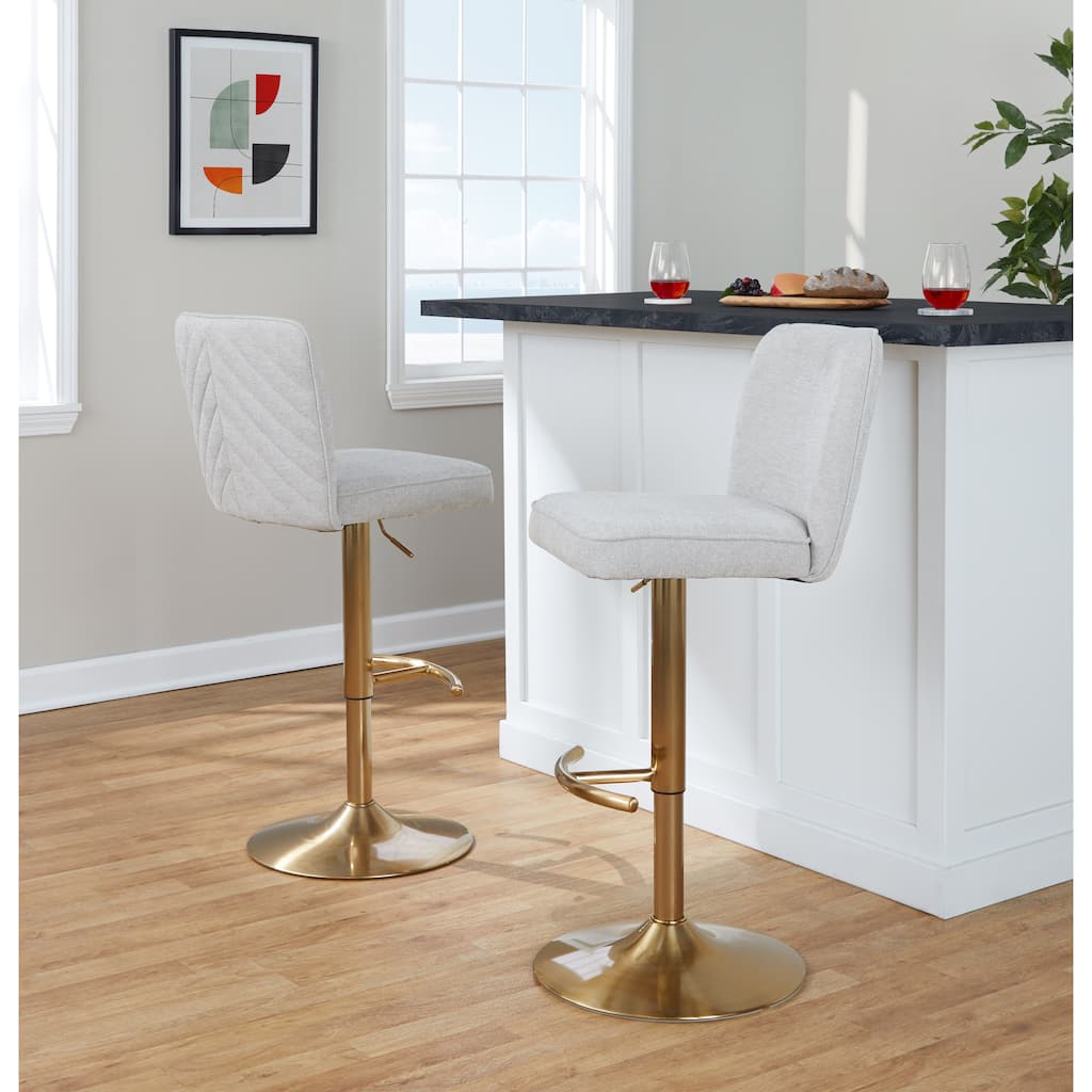 Porch & Den Holden Adjustable Bar Stool with Rounded T Footrest (Set of 2)