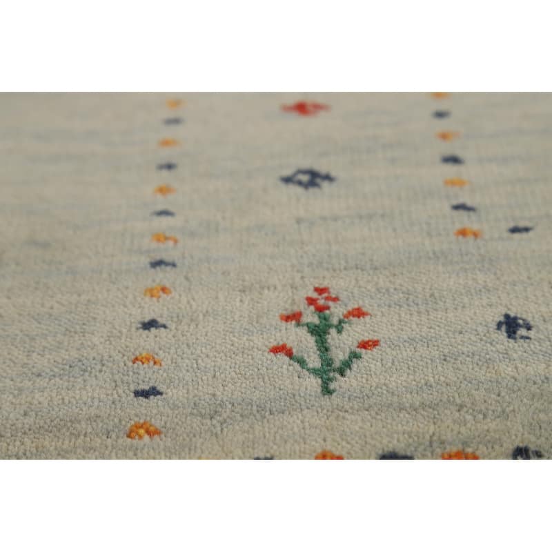 Hand Knotted Oriental 100% Wool Carpet Tribal Tribal Green Gabbeh Area Rug - 5' 9'' X 3' 11''