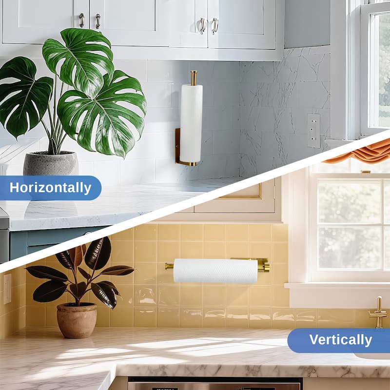 WOWOW Two-Piece Wall-Mounted Stainless Steel Paper Towel Holder