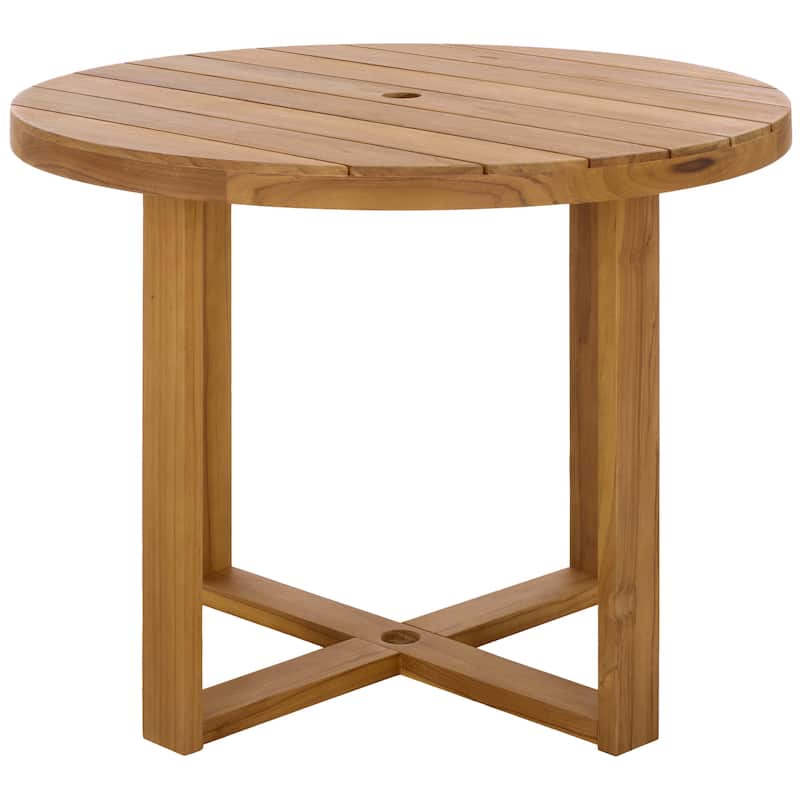SAFAVIEH Couture Mayaguana Round Teak Dining Table - 39"W x 39"D x 30"H