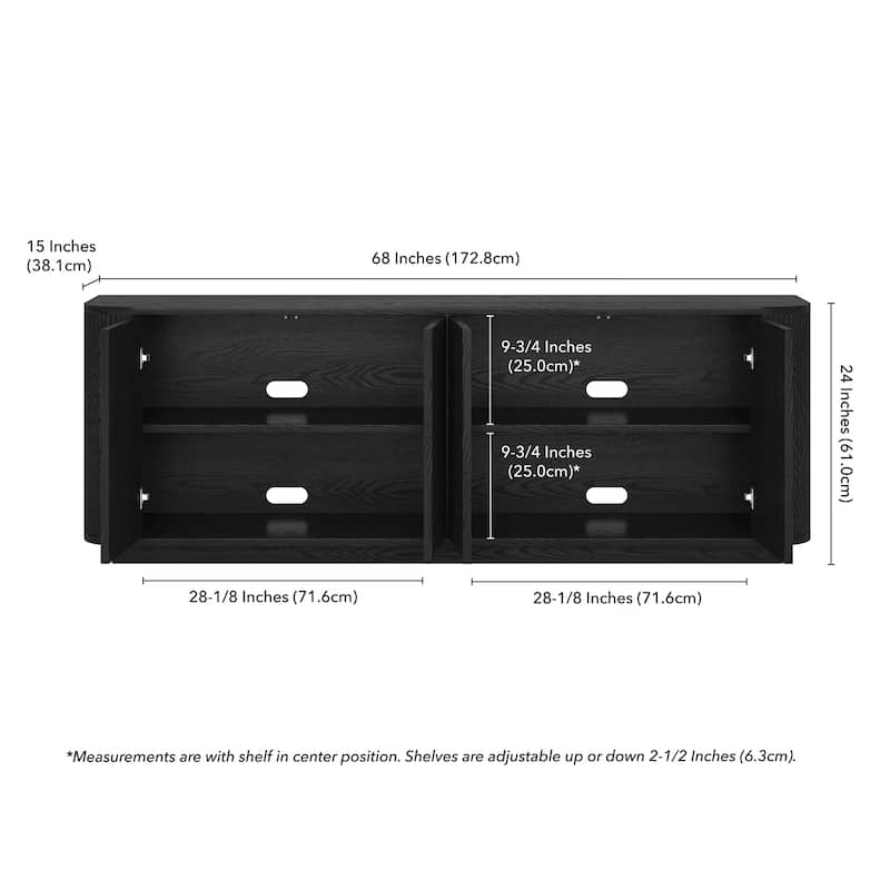 Canton Rectangular TV Stand for TV's up to 75" - 68" Wide