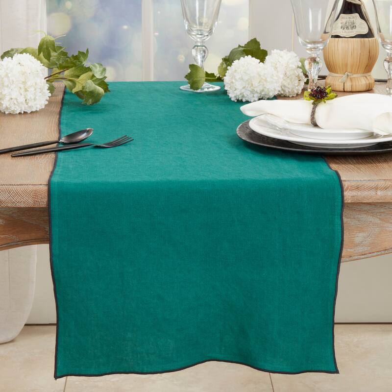 Stonewashed Stitched Edge Table Runner