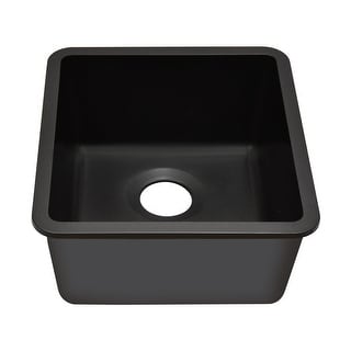 16 Inch Lexicon Platinum Quartz Composite Drop-in Undermount Single Bowl Galaxy Black Kitchen Sink LP-1618-K-SO