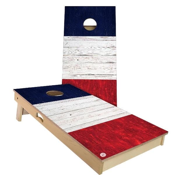 slide 2 of 9, France Flag Outdoor Cornhole Board Set Backyard 2x4 - NO Accessories