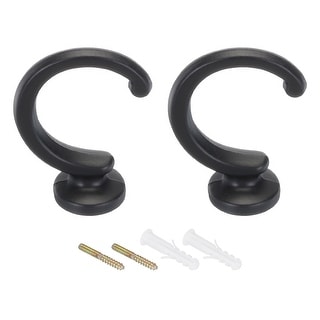 2Pcs Curtain Holdback Wall Mounted Curtain Tiebacks Screw Hooks - Bed ...