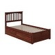 preview thumbnail 4 of 7, Mission Twin Platform Bed with Footboard and 2 Drawers in Walnut