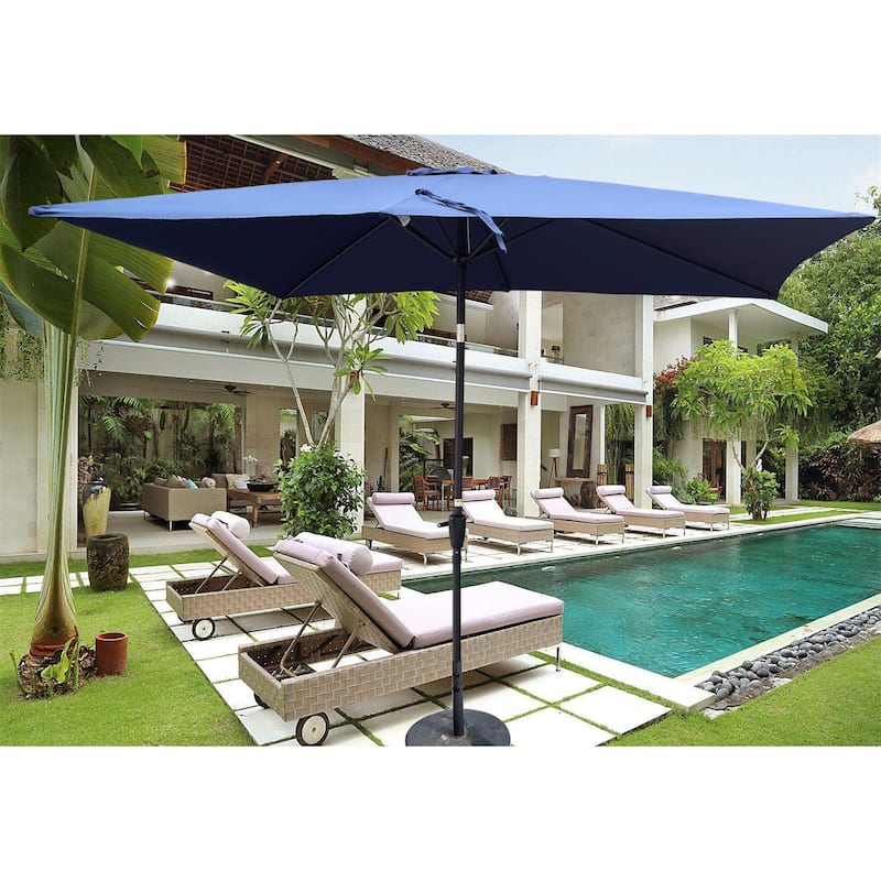 6 x 9 FT Patio Waterproof Umbrella with Crank and Tilt Without Flap