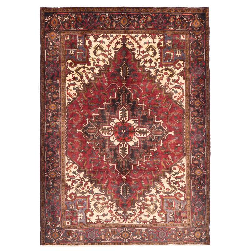 ECARPETGALLERY Hand-knotted Sarabi Dark Red Wool Rug - 6'7 x 9'5
