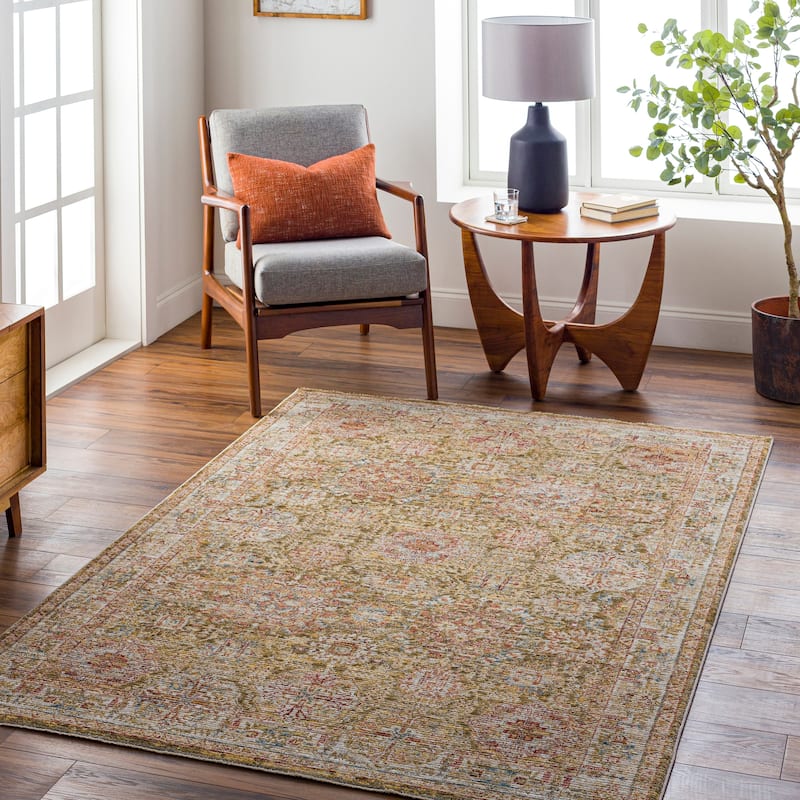 Aiyla Traditional Medallion Area Rug - 12' x 15' - Brown/Olive