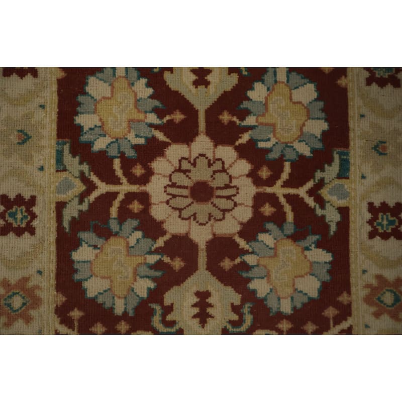 Hand Knotted Oriental 100% Wool Carpet Traditional All-Over Oranges & Rust Ziegler Area Rug - 3' 11'' X 2' 1''