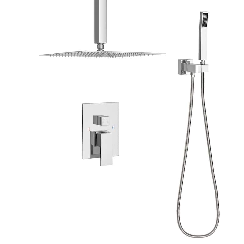 Topcraft 10-inch Ceiling Mount Square Shower System with Rough-in Valve - 10*10 - Chrome