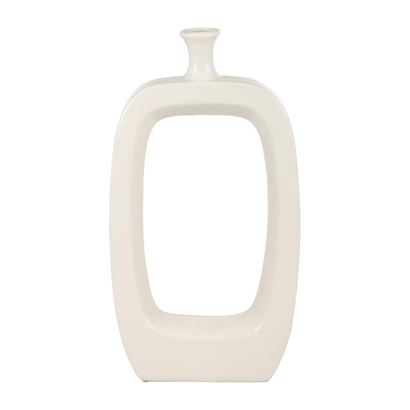 Sagebrook Home Modern Coastal Cut Out Ceramic Bud Vase