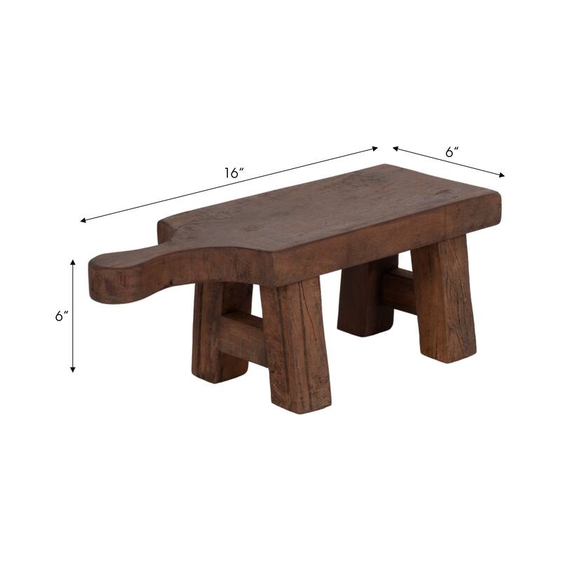 Reclaim Wood Riser Tray With Handle - Brown, 16" - 16.0"