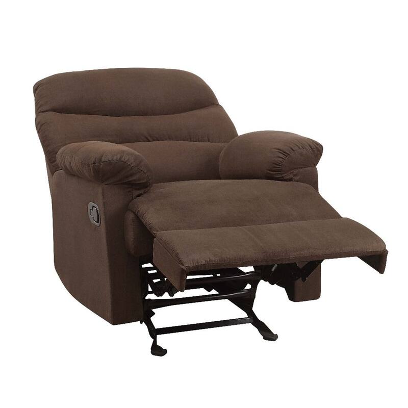 Upholstered Motion Recliner in Chocolate Finish