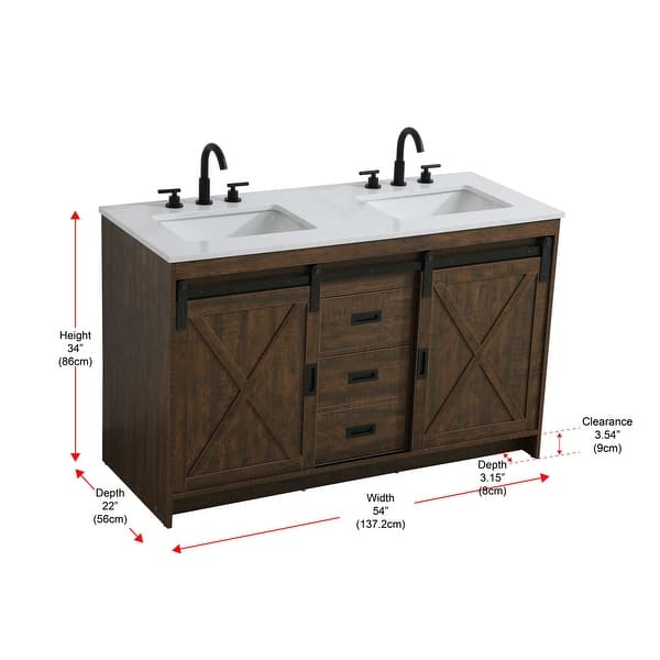 dimension image slide 1 of 4, Everett Double Bathroom Vanity