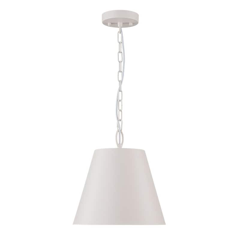 Modern Danish 1-Light White Conical Iron Kitchen Pendant Light