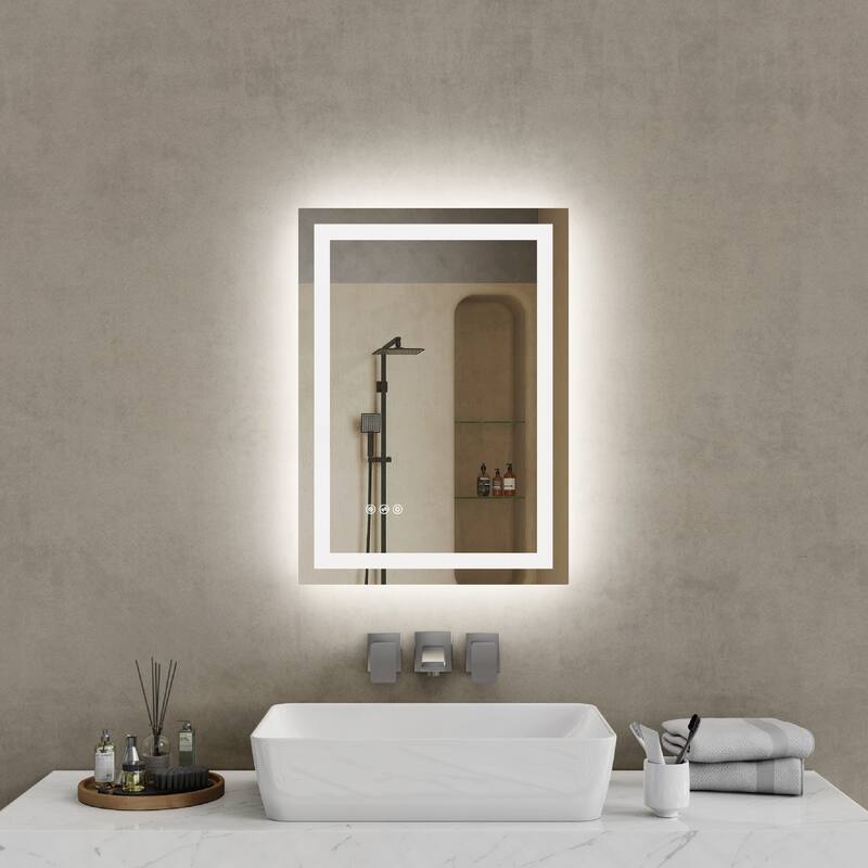 20*28 Inch LED Bathroom Mirror - Transparent