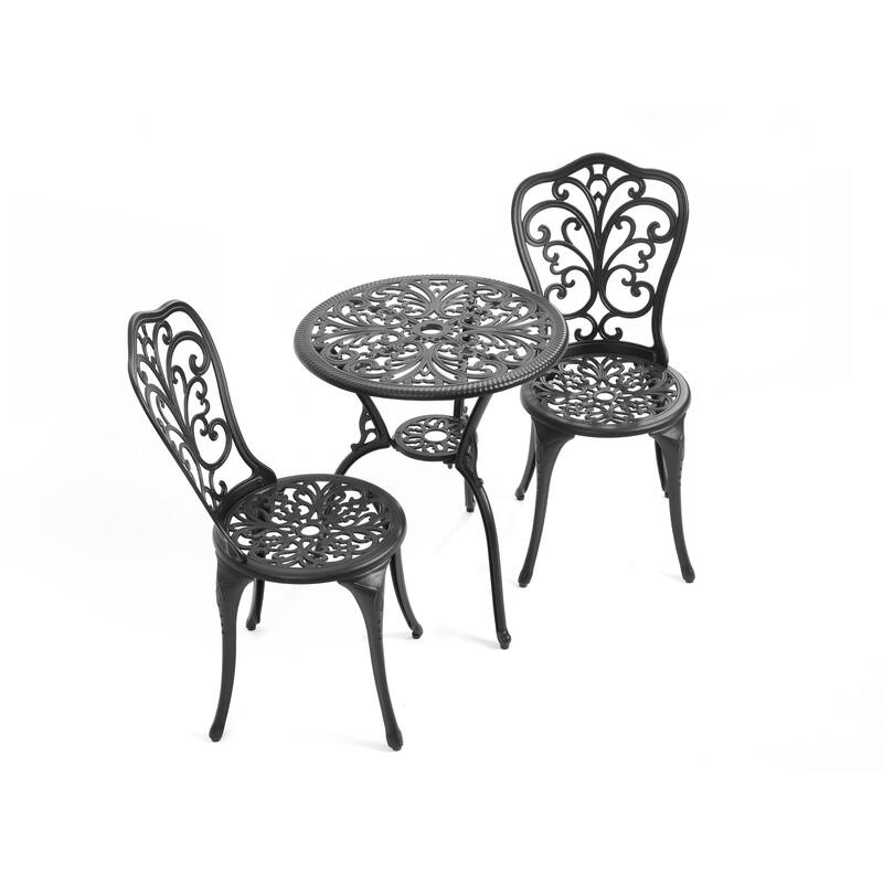3-Piece Outdoor Rust-Resistant Cast Aluminum Patio Bistro Set