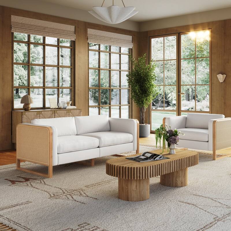 Madison Modern Upholstered Modular Sofa or Couch for Living Room with Solid Wood Legs