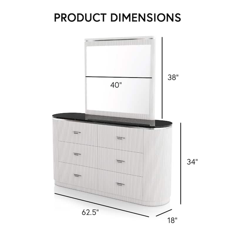 Furniture of America Leander Modern 2-piece Light Gray Solid Wood Dresser and Mirror Set