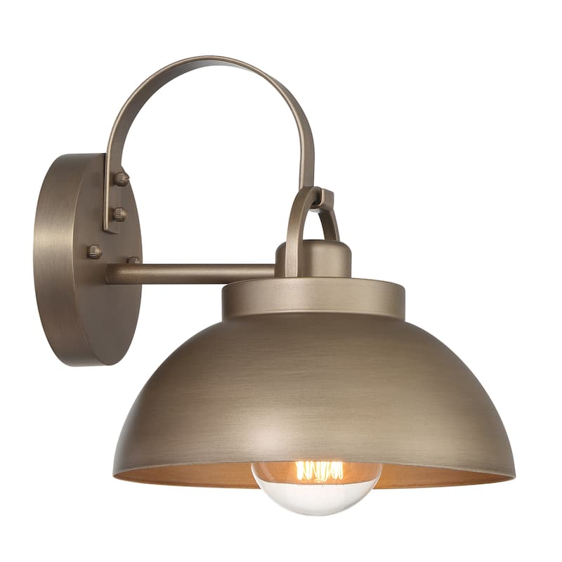 Easton Metal Shade and Exposed Bulb Wall Mounted Outdoor Light - 10.5"L x 9.0"W x 12.4"H