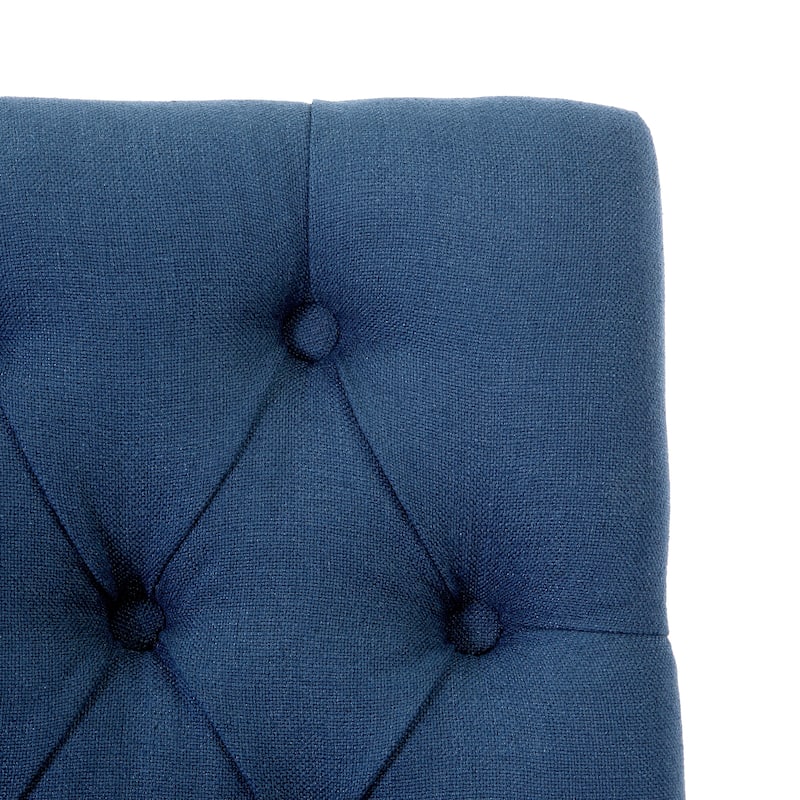 Carter 29" Button Tufted Bar Stool Black Finish