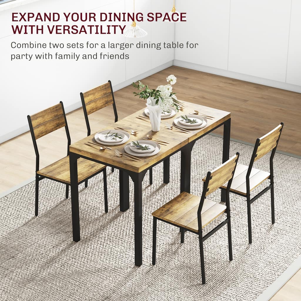 Modern Kitchen Table and Chairs Dining Room Set Casual Coffee Table with Steel Legs for Breakfast Nook Small Space Apartment