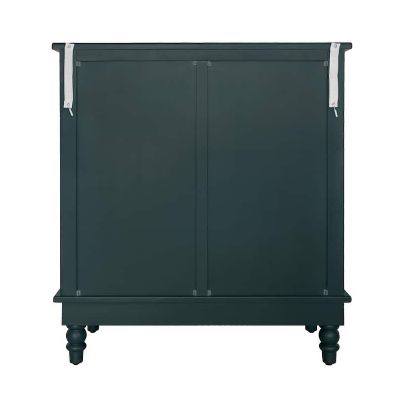Sideboard Buffet Cabinet, Storage Cabinet with Carved Hollow Pattern, Accent Cabinet with Adjustable Shelf
