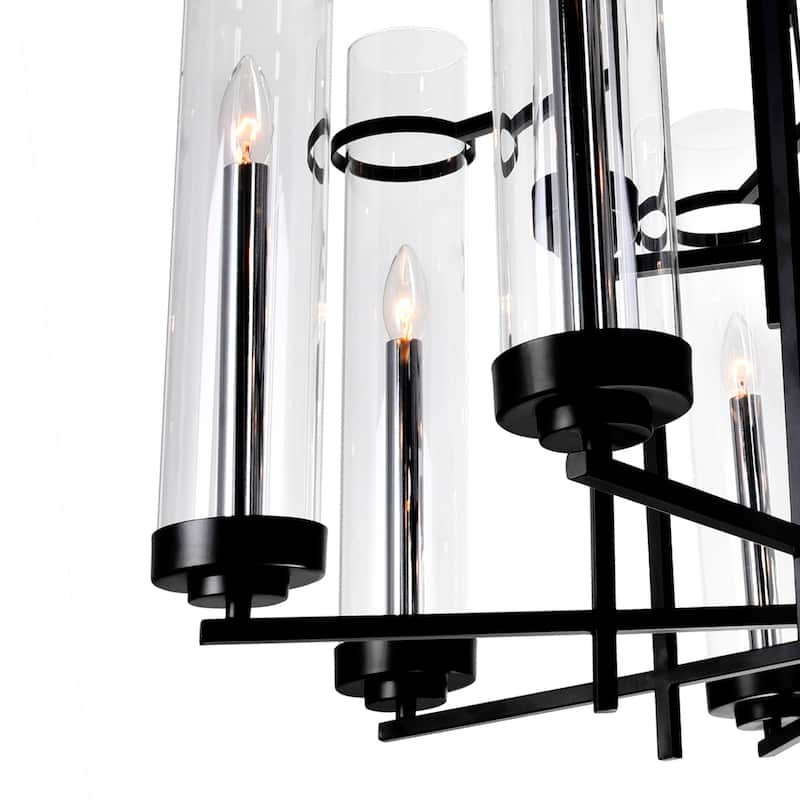 Sierra 8 Light Up Chandelier With Black Finish