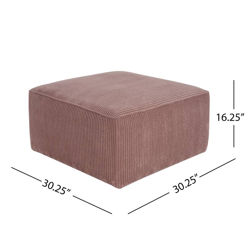 Roomfitters Square Upholstered Ottoman Coffee Table with Modern Low Profile Design