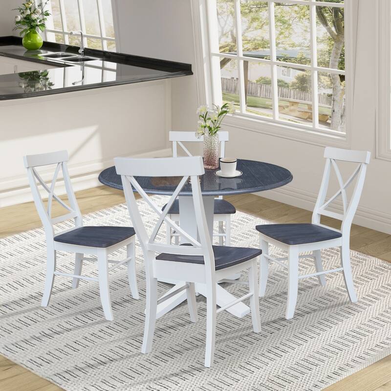 42" Round Drop Leaf Table with Dining Chairs