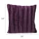 Cheer Collection Solid Color Faux Fur Throw Pillows (Set of 2) - Purple - 24 x 24