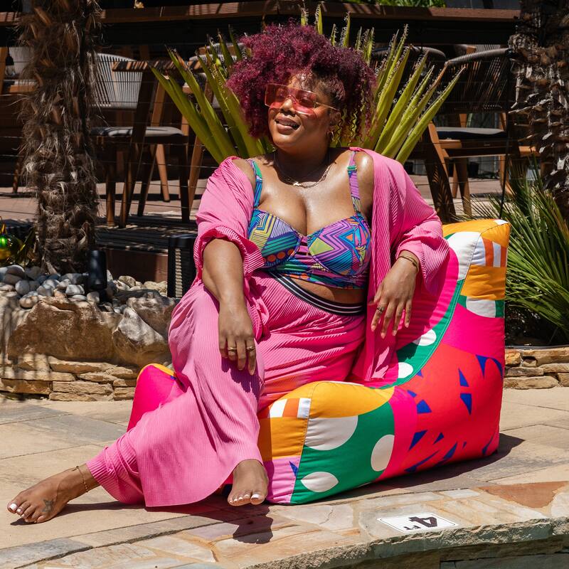 Jaxx Ponce Outdoor Bean Bag Chair - Weather Resistant Patio and Poolside Lounge Seating - Zuri