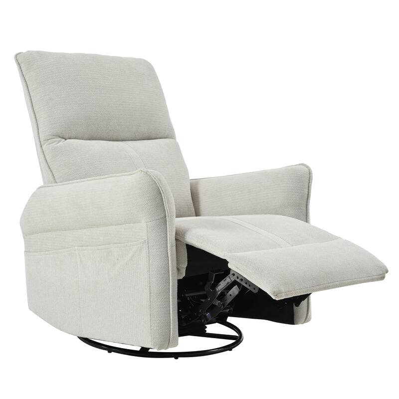 360°Swivel Rocker Recliner Chair,Swivel Nursery Rocking Chair w/Pull Ring,Glider Chair,Modern Rocking Swivel Recliner Chair