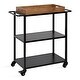 preview thumbnail 10 of 24, Kate and Laurel Giles Metal Bar Cart with Tray - 28x13x30 Metal - Rustic Brown/Black
