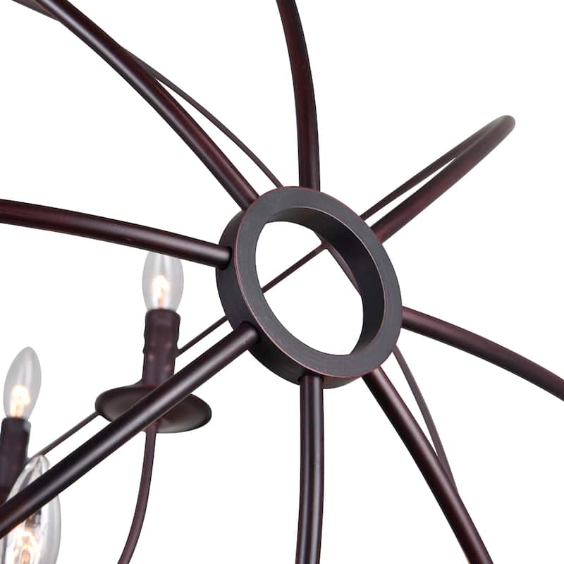 Arza 9 Light Up Chandelier With Brown Finish