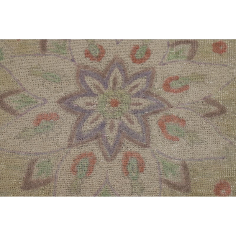 Blue Tabriz Persian Vintage Rug Hand-Knotted Wool Carpet - 9'9" x 13'1"