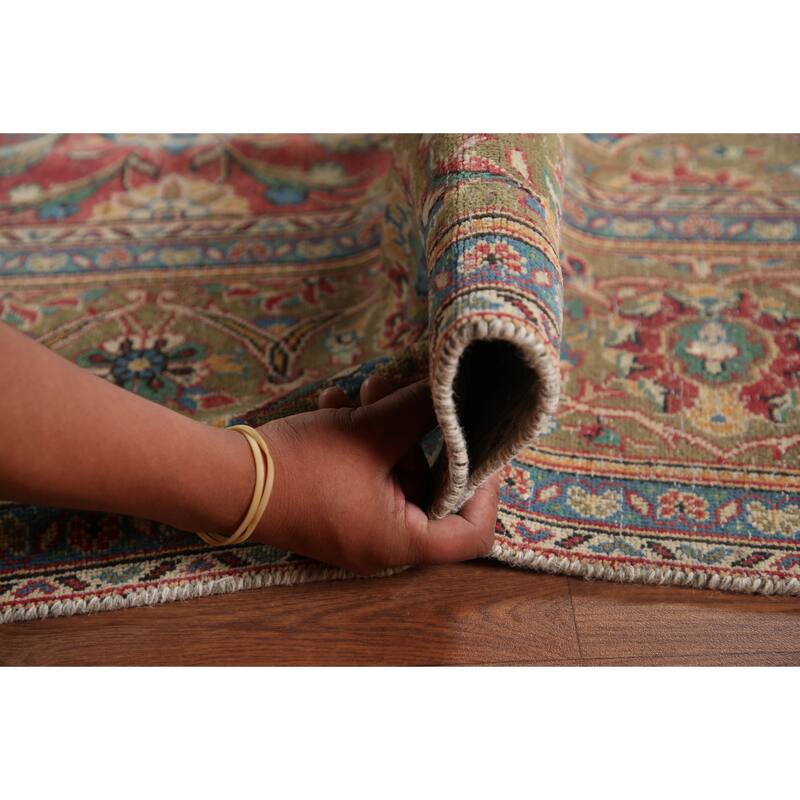 Kashan Vegetable Dye Persian Antique Area Rug Handmade Wool Carpet - 6'5" x 10'5"