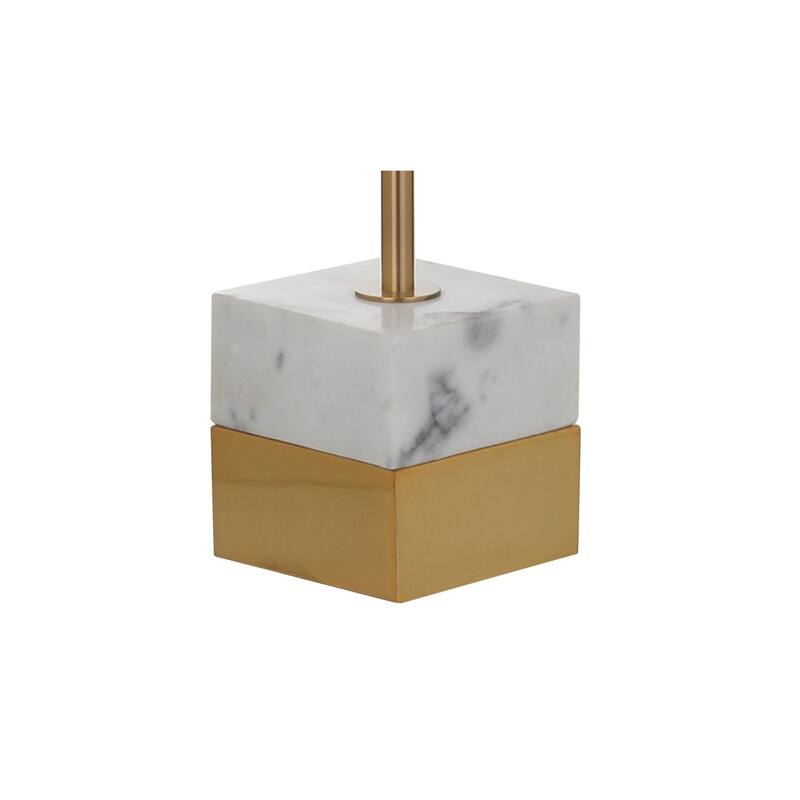 Carlisle 56.5" Adjustable Brass Library LED Floor Lamp, Brass Gold/Carrara Marble by JONATHAN Y - 41-56.5" H x 17" W x 6" D
