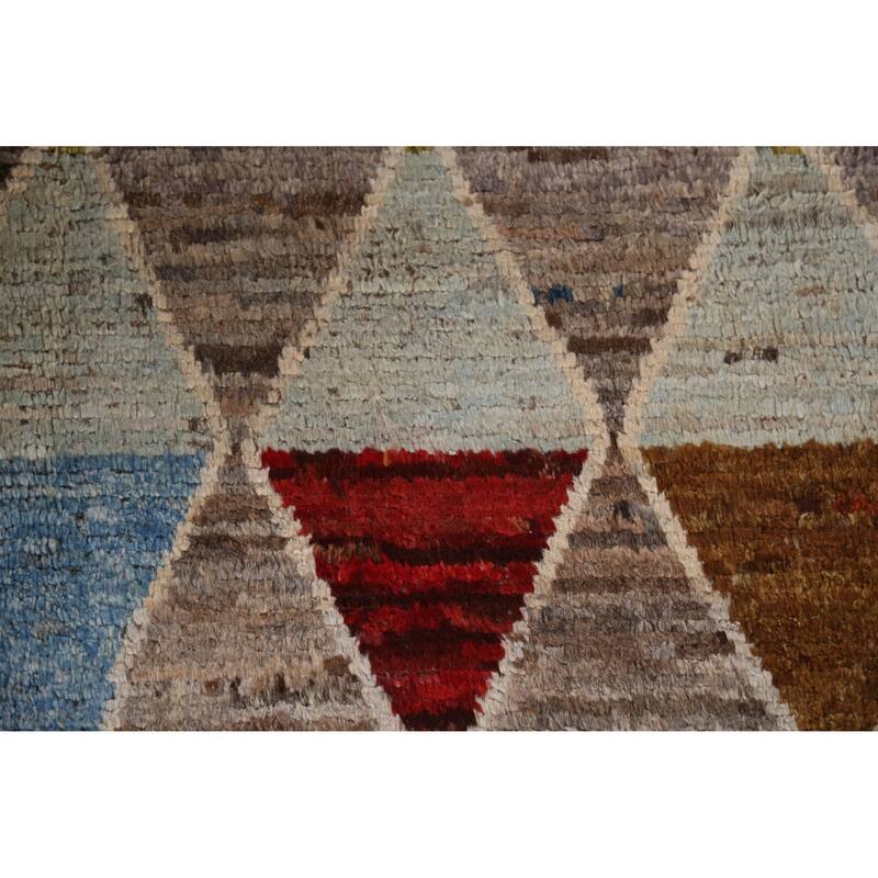 Trellis Moroccan Oriental Area Rug Hand-Knotted Wool Carpet - 5'11" x 7'8"
