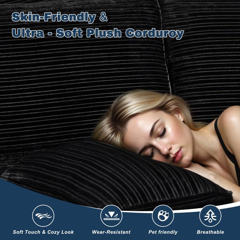 XIZZI Modular Sectional Sofa Chaise Couch with Ottoman