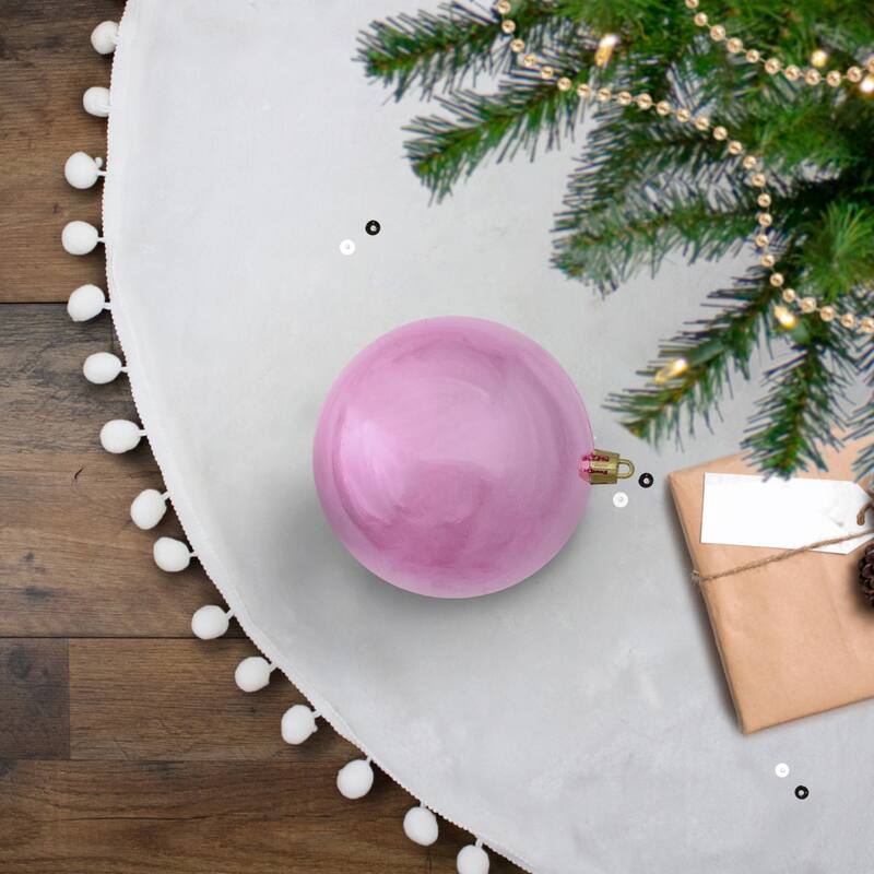 Shiny Bubblegum Pink Shatterproof Christmas Ball Ornament.