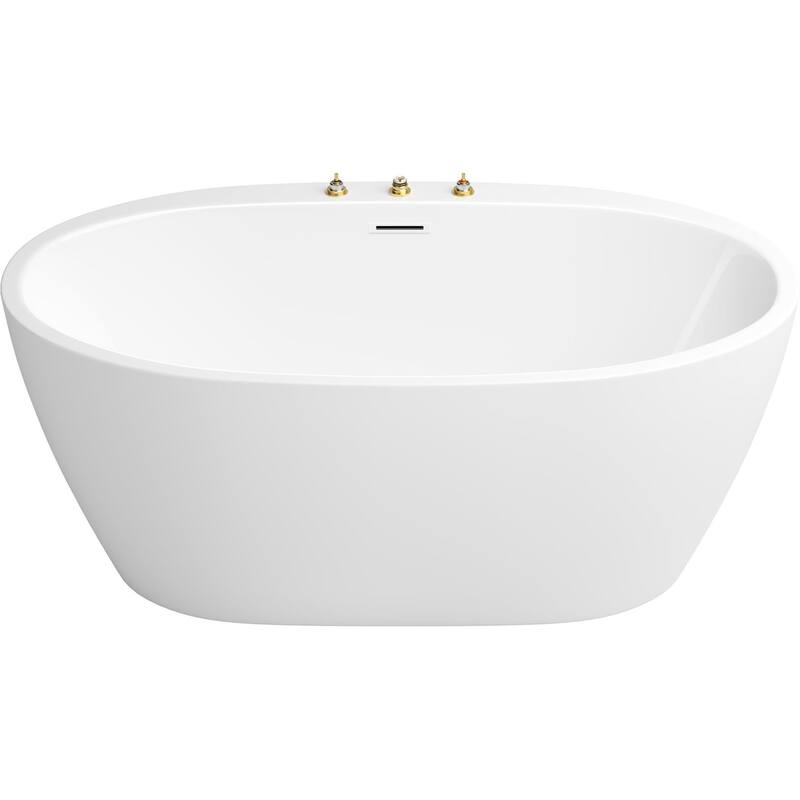 PROFLO Cornwall 59" Free Standing Acrylic Soaking Tub with Center