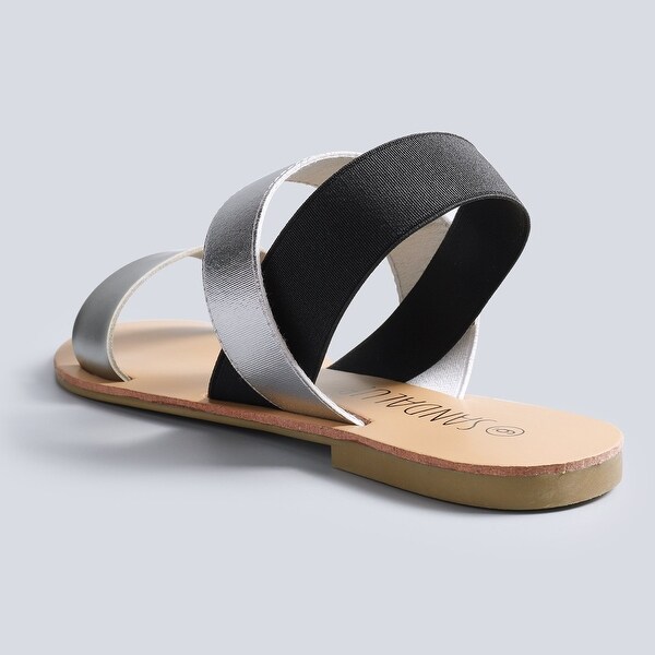 sandalup elastic flat sandals