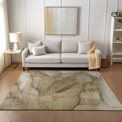 Machine Washable Indoor/ Outdoor Chantille Contemporary Abstract Rug