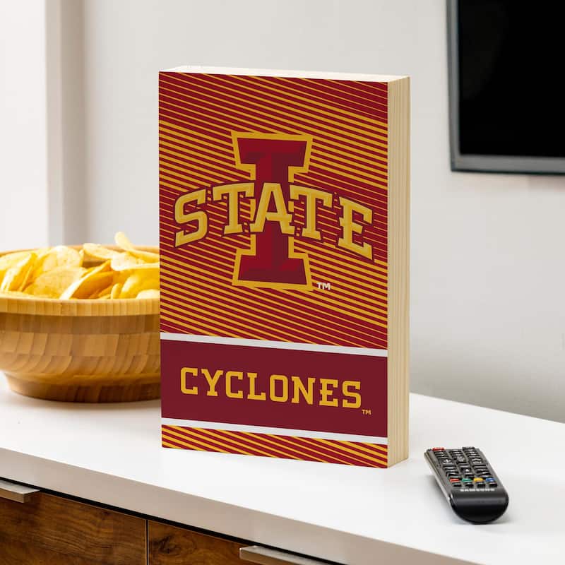 Iowa State University Wooden Tabletop Mantel Shelf Sign - 8" x 12"