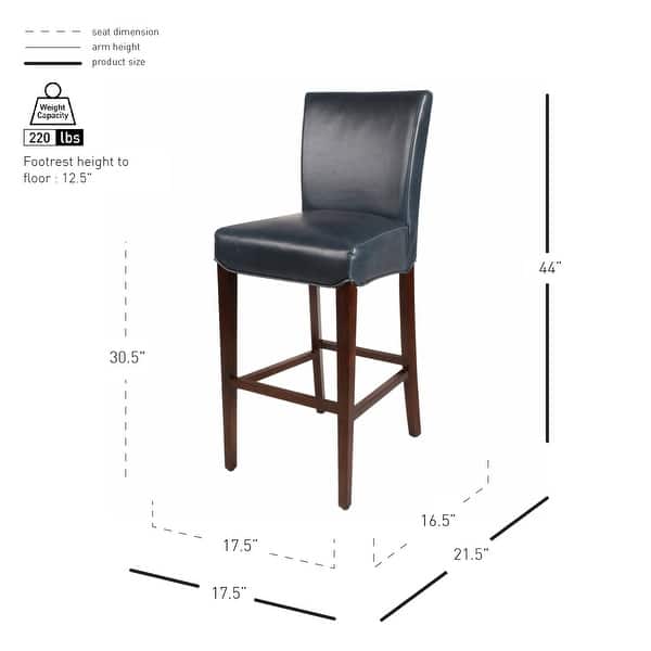 dimension image slide 1 of 3, NPD Furniture Milton Bonded Leather Bar Stool